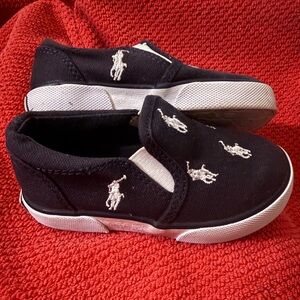 Ralph Lauren Polo Unisex Sz 6 navy & white slip on